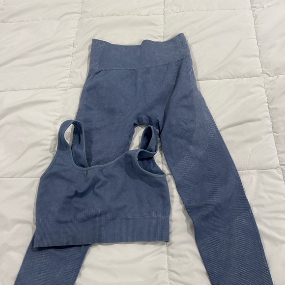 Target Women's Blue Ribbed Set - Picture 2 of 2